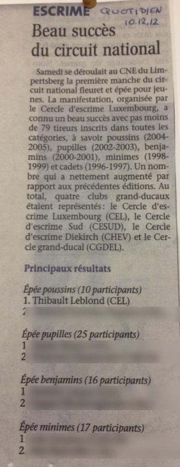 Article du Quotidien, 10 décembre 2012
