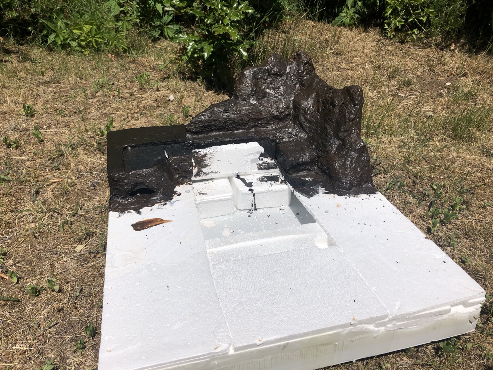 Le socle dans l'herbe