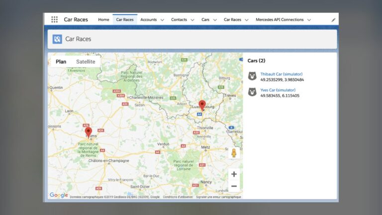 Cars and Clouds : des voitures, Salesforce et le cloud Mercedes (le projet de mon fils, 2019)